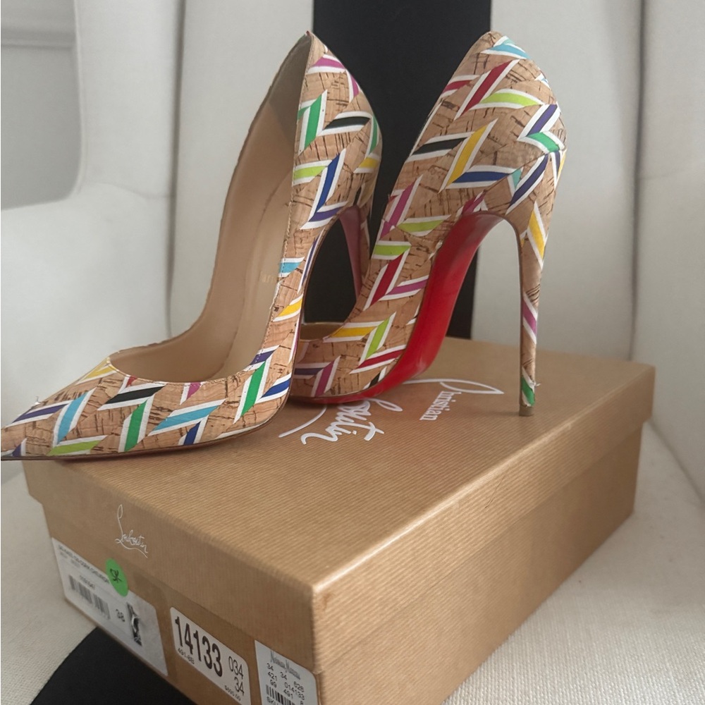 Authentic Christian Louboutin So Kate Cork 120mm - 💜💙🧡💛💚 (fits like a 7)
